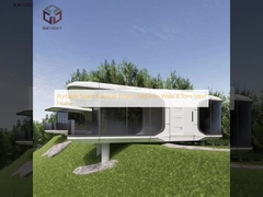 Casa de la cápsula espacial portátil 3460mm ancho 8 toneladas marco de acero