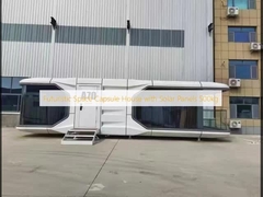 Casa de la cápsula espacial futurista con paneles solares 500kg