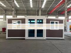 Casa de contenedores expandible de 40 pies con 72 m2 de espacio habitable, tamaño plegable 11800 × 6220 × 2480 mm y techo de acero