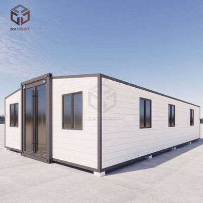 Casa de contenedores de transporte de 40 pies prefabricada expandible para sitios de construcción