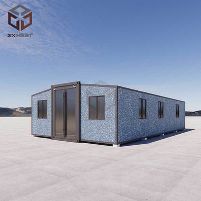 Casa de contenedores expandible de 40 pies refugio temporal con baño