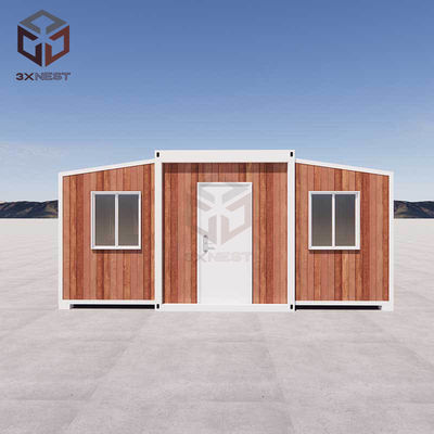 Casa de acero extensible Contenedor de casa piso de madera contrachapada 56 metros cuadrados