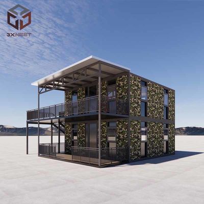 2 dormitorio plegable casas modulares plegables estructura de acero contenedor prefabricado