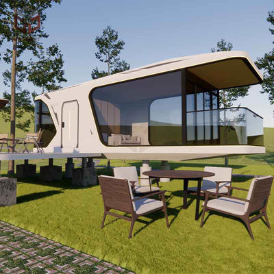 8.5m Prefabricado Capsule Container House con sistema de iluminación inteligente