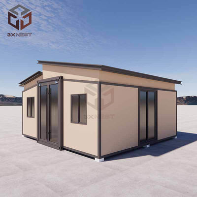 Casa prefabricada aislada plegable Contenedor Casa expandible con paneles de lana de roca