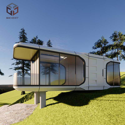 8.5 Meter Casa cápsula espacial Casas prefabricadas de cápsulas Resistencia al viento