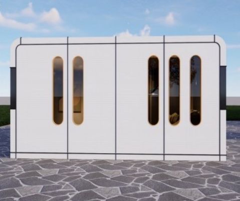 Casa cápsula de una habitación de manzana cápsula prefabricada 12KW personalizada