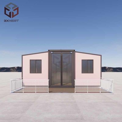 Casa de contenedores prefabricada de doble ala con ventana de aluminio de puente roto