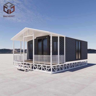 Casa de contenedores de doble ala con balcón Solución de vivienda innovadora y sostenible