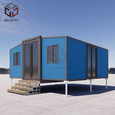 Más de 20 años de vida útil Casas prefabricadas de 20 pies con puerta de acero / puente roto Puertas dobles de aluminio