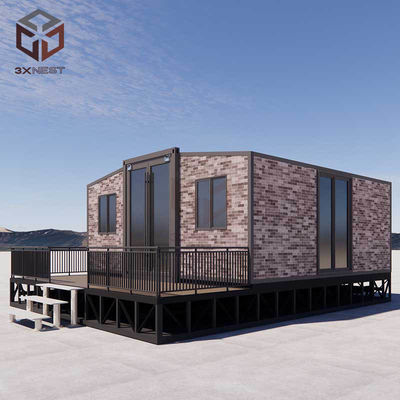 Casas prefabricadas de 20FT con puentes rotos de aluminio con puertas dobles y paneles de sándwich de PU