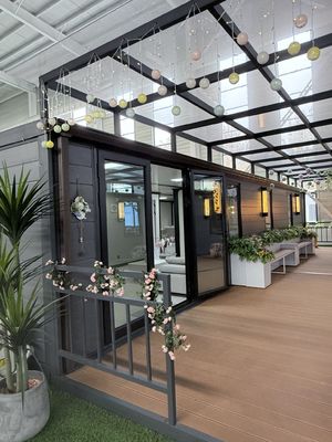 72m2 Área de piso 40 pies Unidades de vivienda fabricadas Techo metálico corrugado