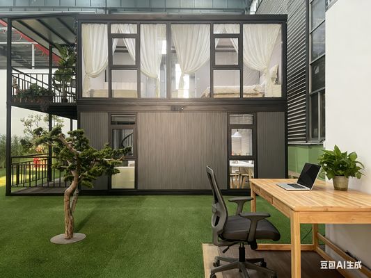 Tiempo de instalación corto Casas prefabricadas expandibles de dos pisos Diseño moderno y elegante