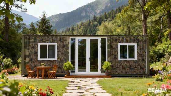 Contenedor plegable de 20 pies con baño de separación húmedo-seco y marco de acero ligero galvanizado