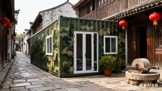 Piso de fibra de cemento ignífugo de 18 mm para contenedor plegable de 20 pies, 37 metros cuadrados, estructura galvanizada