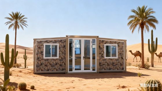 Cuadro de acero ligero galvanizado Contenedor plegable de 20 pies con panel de sándwich T50mm EPS