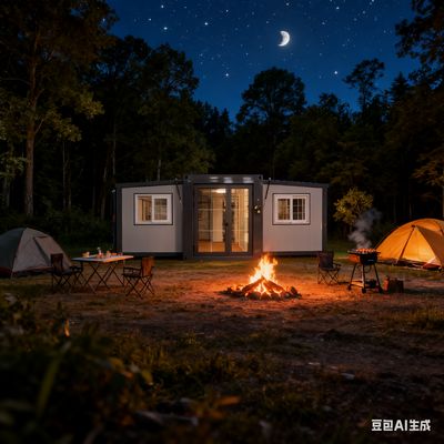 Panel de sándwich de 50 mm/75 mm 37 metros cuadrados Contenedor plegable de 20 pies con sistema de tuberías de PVC / PPR