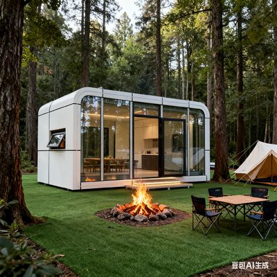 Casa cápsula Apple conectada a WiFi para 2 personas, portátil y fácil de montar