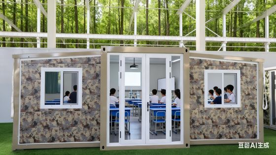 Contenedor plegable de 20 pies con paneles sándwich EPS de 75 mm, terraza personalizable y 1 año de garantía