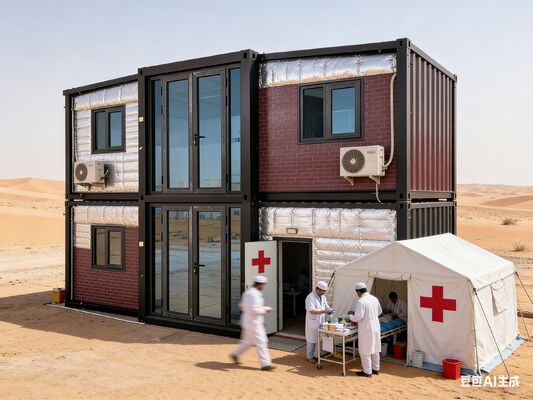 Contenedor plegable de 20 pies con 5900*6300*2480mm Tamaño extendido y diseños de ventanas personalizables Con paneles sandwich EPS de 75mm