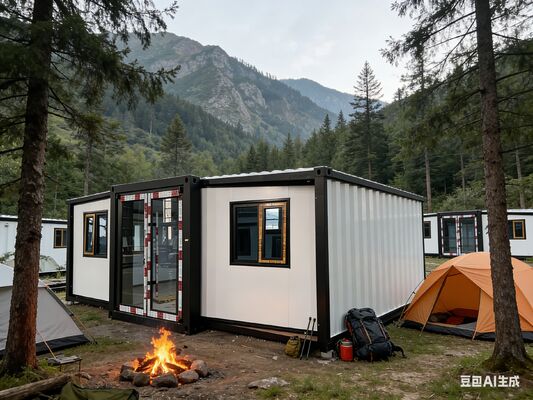 Contenedor plegable moderno de 20 pies con paneles sándwich EPS de 75 mm y suelo de fibra de cemento ignífugo de 18 mm