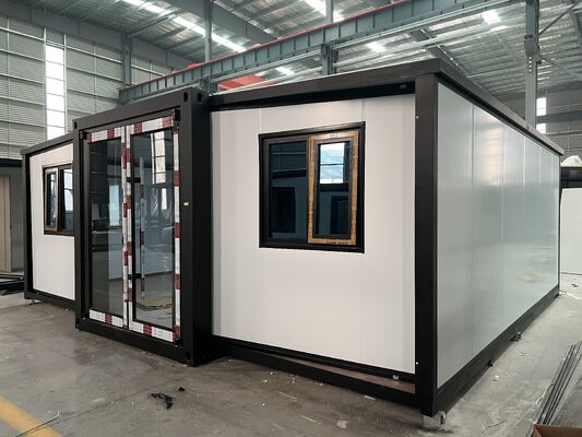 Contenedor plegable de 20 pies con marco lateral totalmente galvanizado, diseño de casa personalizable y suelo de fibra de cemento ignífugo de 18 mm de espesor